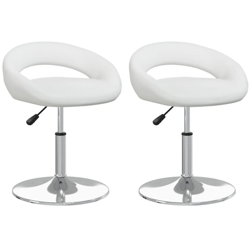 

vidaXL Sillas de comedor giratorias cuero sintético 2 uds blanco - Blanco