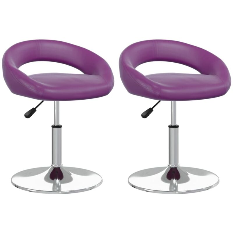 

vidaXL Sillas de comedor giratorias cuero sintético 2 uds morado - Púrpura