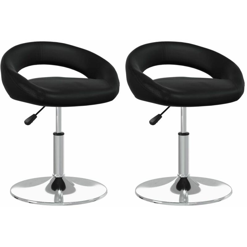 

vidaXL Sillas de comedor giratorias cuero sintético 2 uds negro - Negro