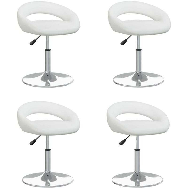 

vidaXL Sillas de comedor giratorias cuero sintético 4 uds blanco - Blanco