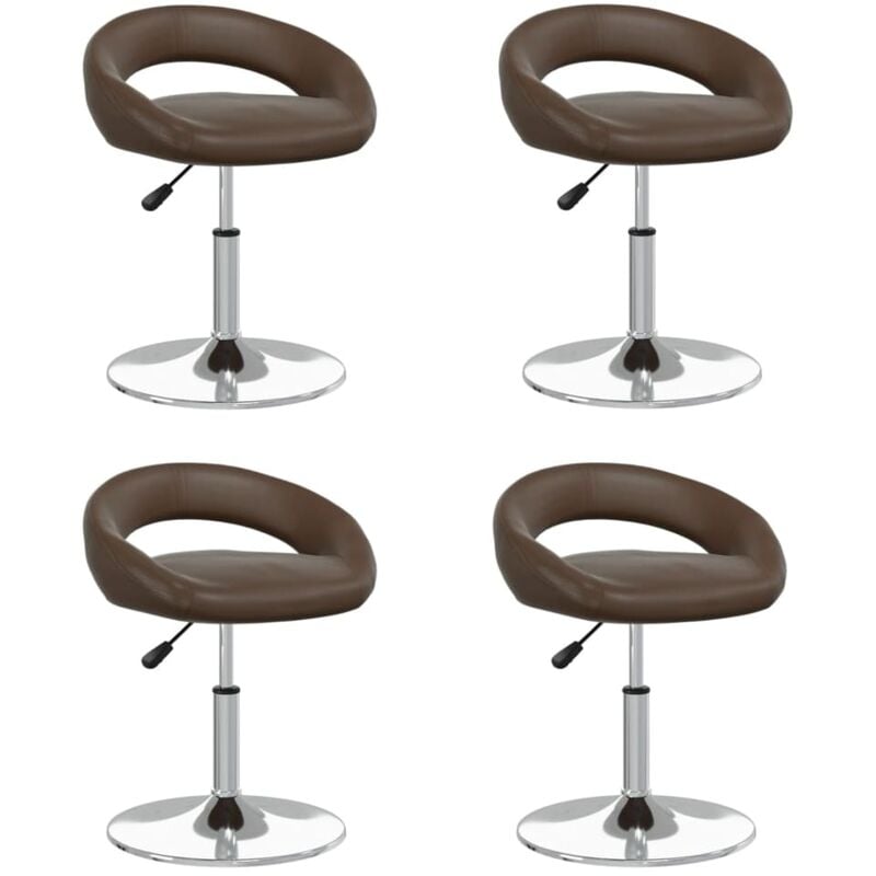 

vidaXL Sillas de comedor giratorias cuero sintético 4 uds marrón - Marrón