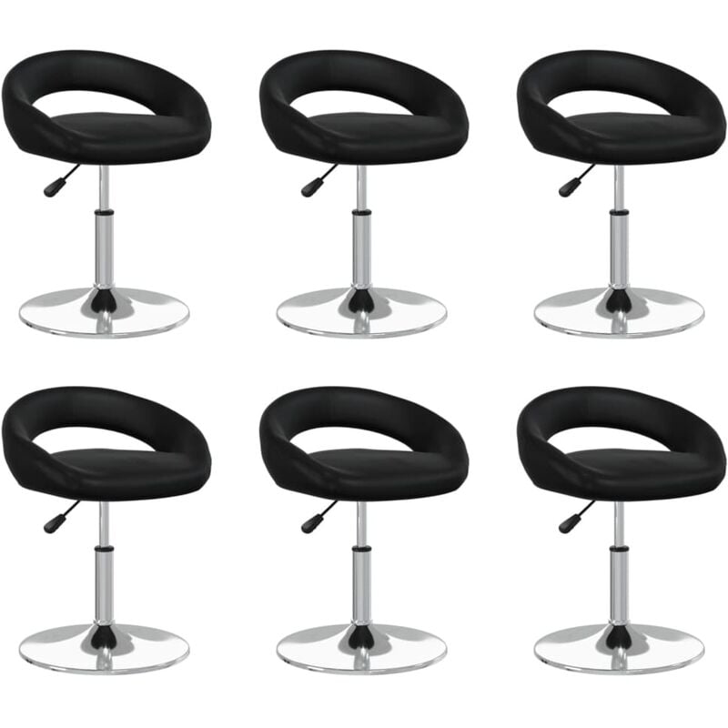 

vidaXL Sillas de comedor giratorias cuero sintético 6 uds negro - Negro