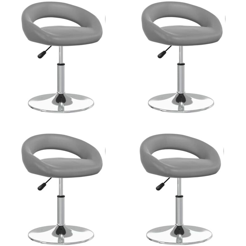 

vidaXL Sillas de comedor giratorias cuero sintético 4 uds gris - Gris