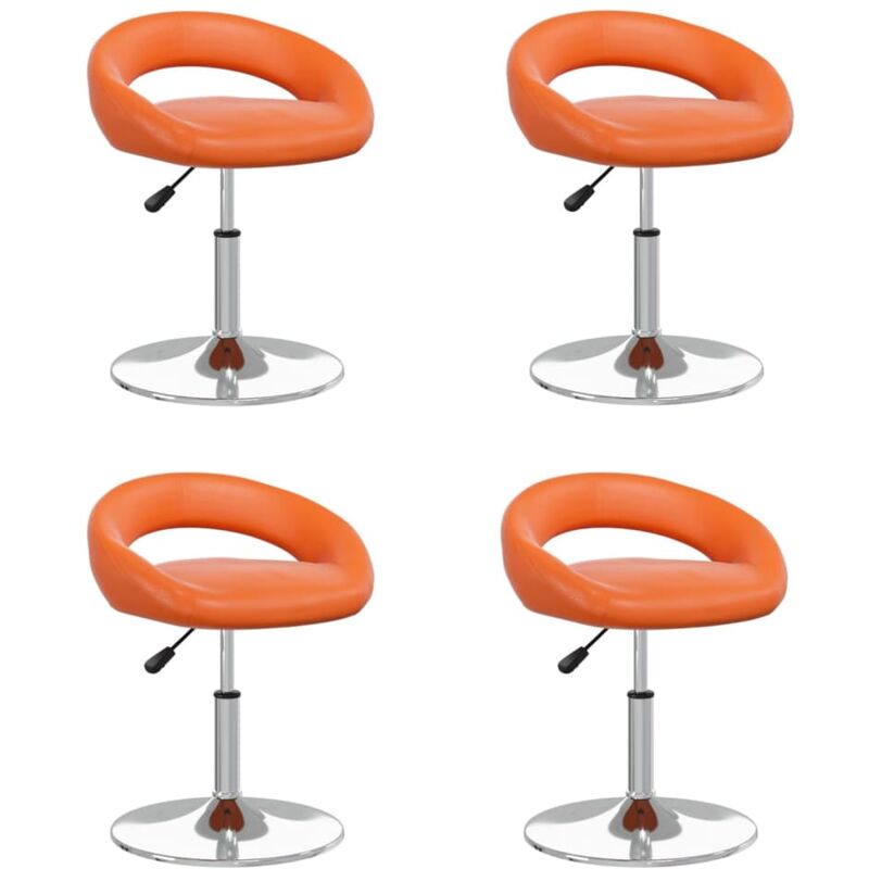 

vidaXL Sillas de comedor giratorias cuero sintético 4 uds naranja - Naranja