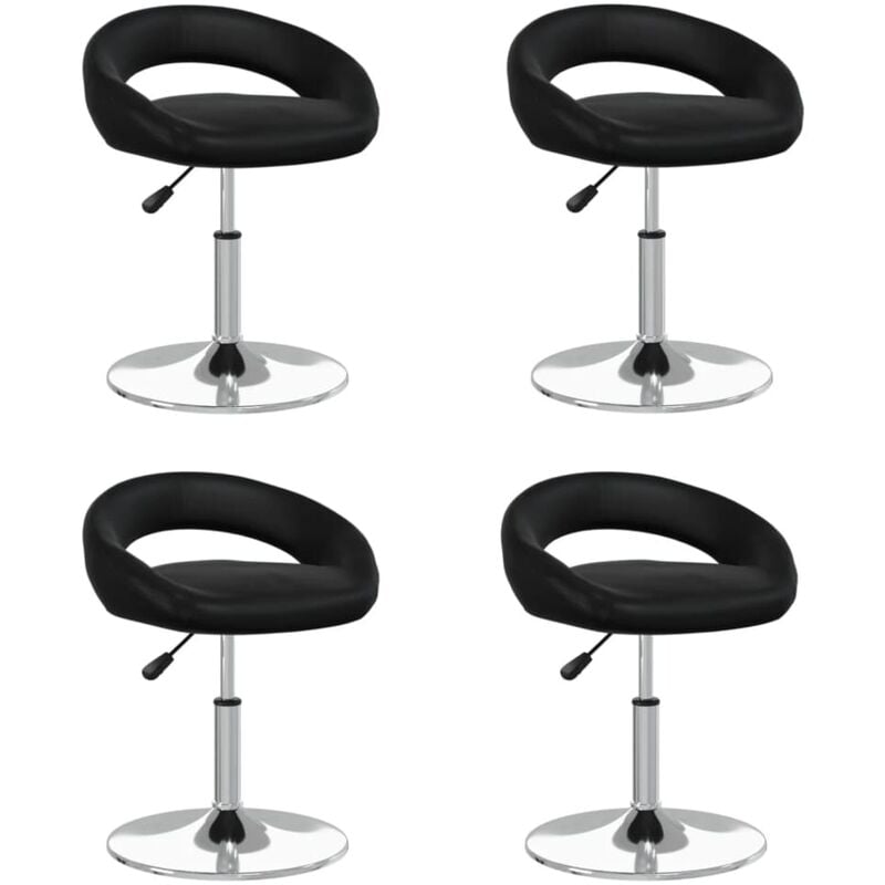 

vidaXL Sillas de comedor giratorias cuero sintético 4 uds negro - Negro