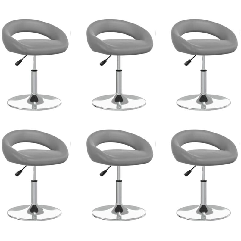 

Sillas de comedor giratorias cuero sintético 6 uds gris - Gris - Vidaxl