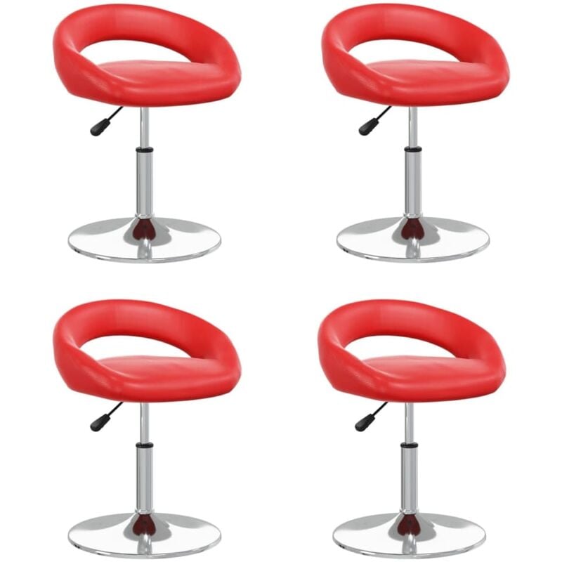 

vidaXL Sillas de comedor giratorias cuero sintético 4 uds rojo - Rojo