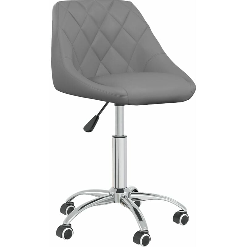

vidaXL Silla de comedor giratoria de cuero sintética gris - Gris