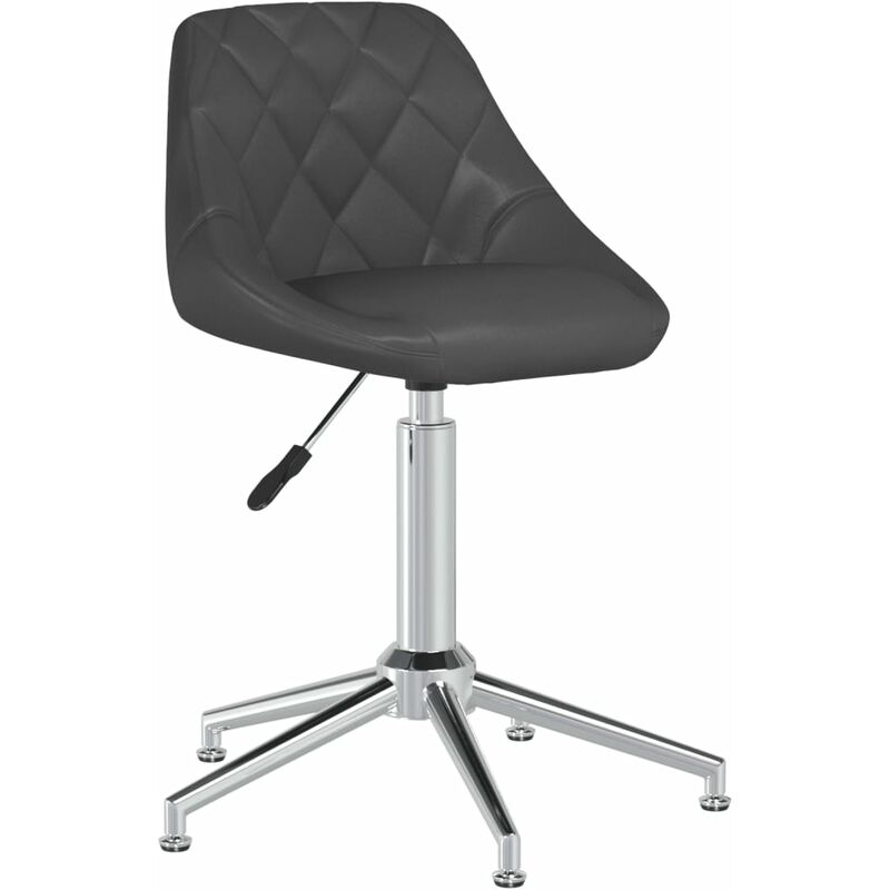 

vidaXL Silla de comedor giratoria de cuero sintética gris - Gris