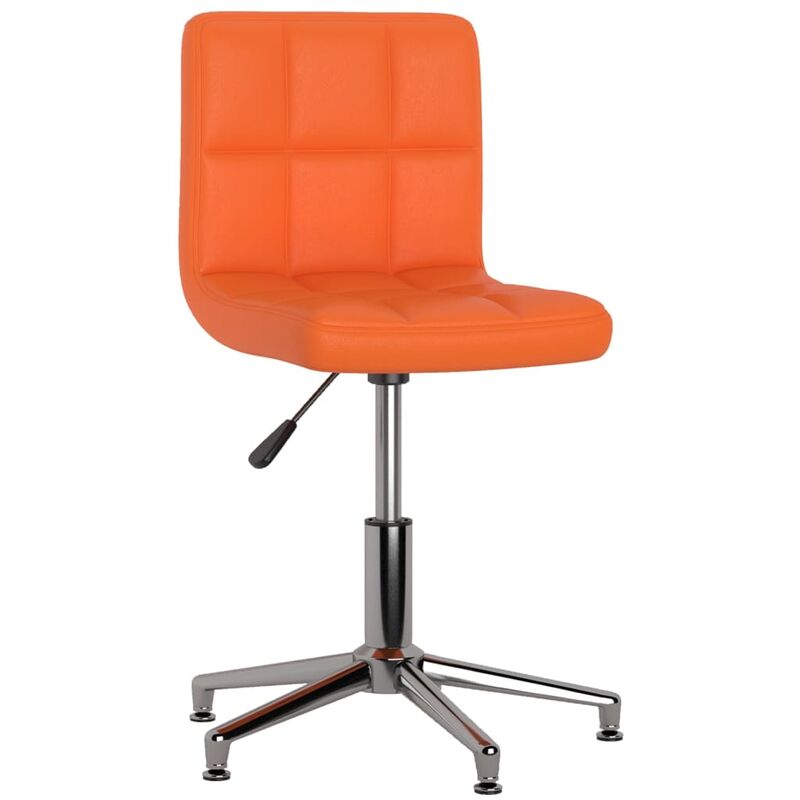 

vidaXL Silla de comedor giratoria de cuero sintética naranja - Naranja