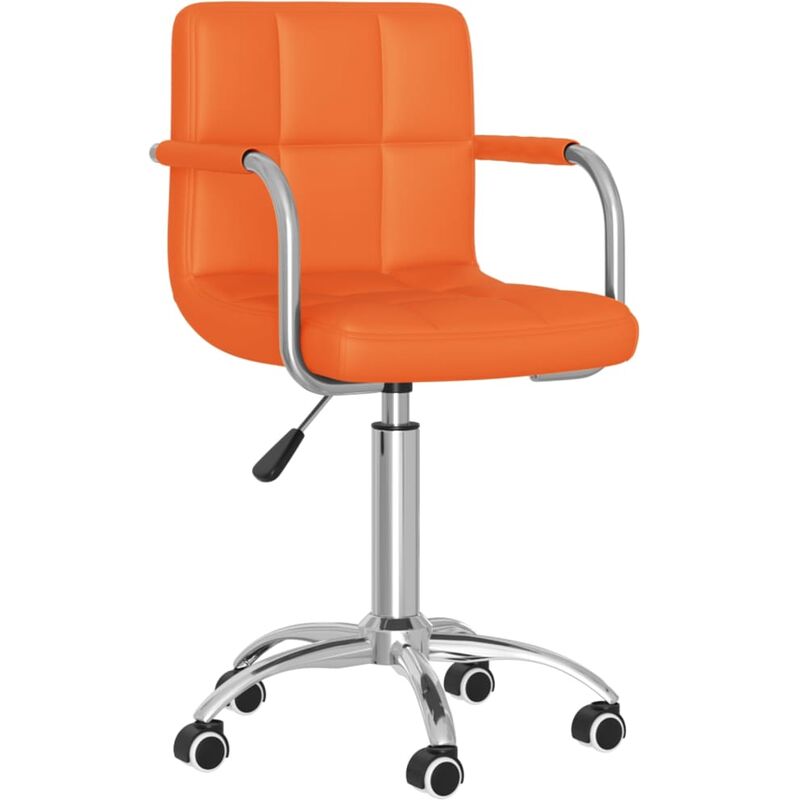 

vidaXL Silla de comedor giratoria de cuero sintética naranja - Naranja
