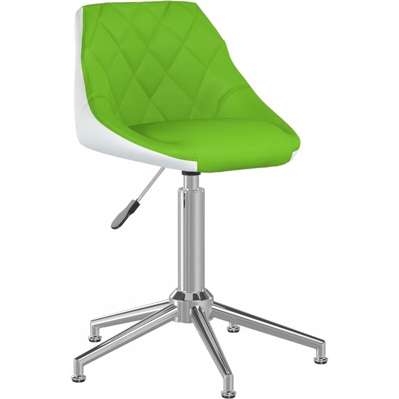 

vidaXL Silla de comedor giratoria de cuero sintética verde y blanco - Verde
