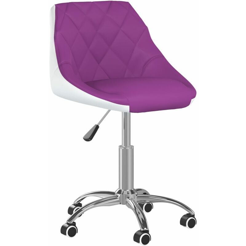 

vidaXL Silla de comedor giratoria cuero sintético morado y blanco - Púrpura