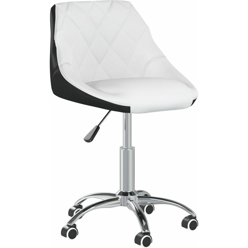 

vidaXL Silla de comedor giratoria cuero sintético blanco y negro - Blanco