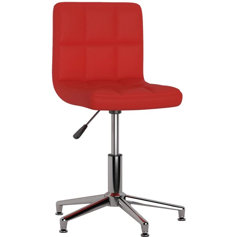 

vidaXL Silla de comedor giratoria de cuero sintético rojo vino tinto - Rojo