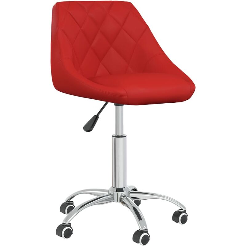 

vidaXL Silla de comedor giratoria de cuero sintético rojo vino tinto - Rojo