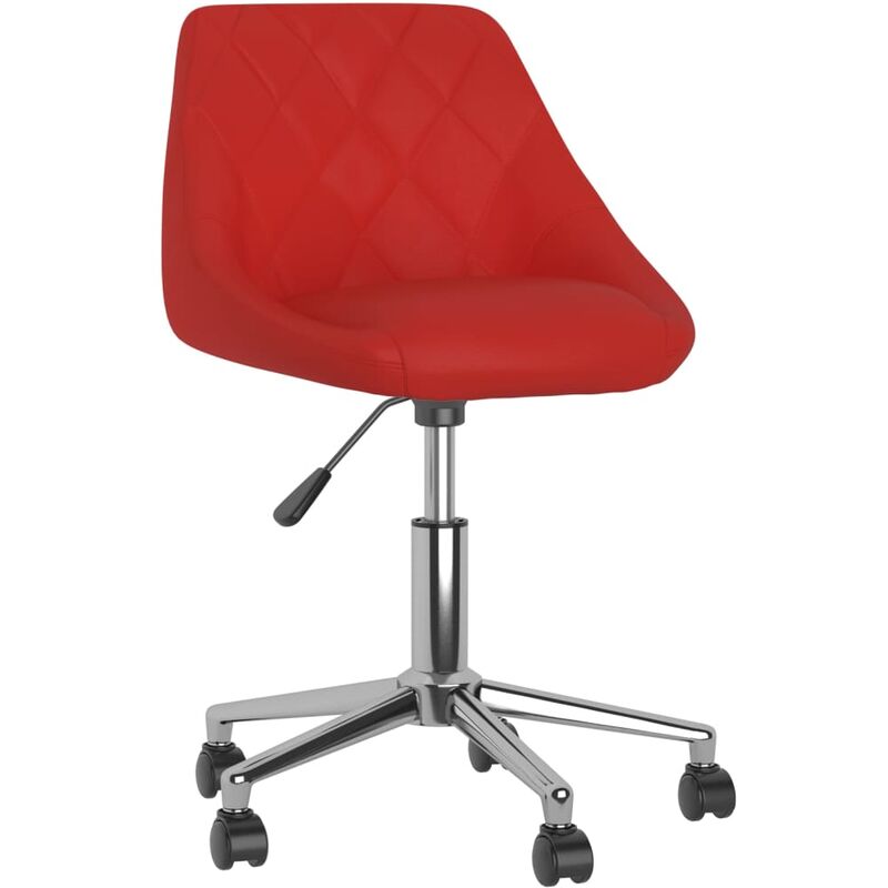 

vidaXL Silla de comedor giratoria de cuero sintético rojo vino tinto - Rojo