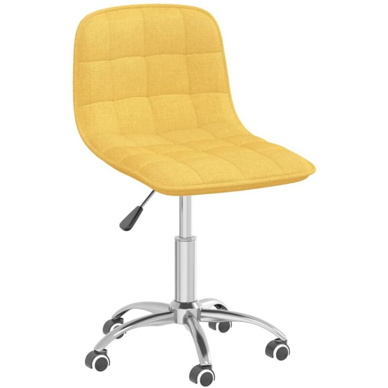 

vidaXL Silla de comedor giratoria de tela amarilla mostaza - Amarillo