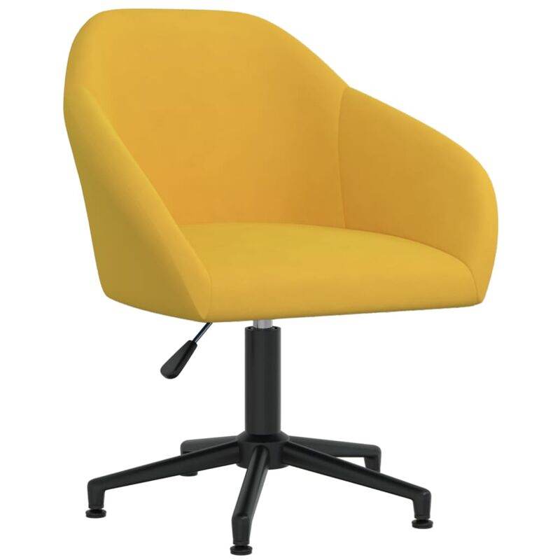 

vidaXL Silla de comedor giratoria de terciopelo amarillo - Amarillo