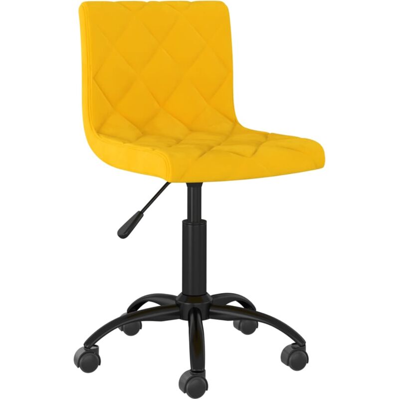 

vidaXL Silla de comedor giratoria de terciopelo amarillo mostaza - Amarillo