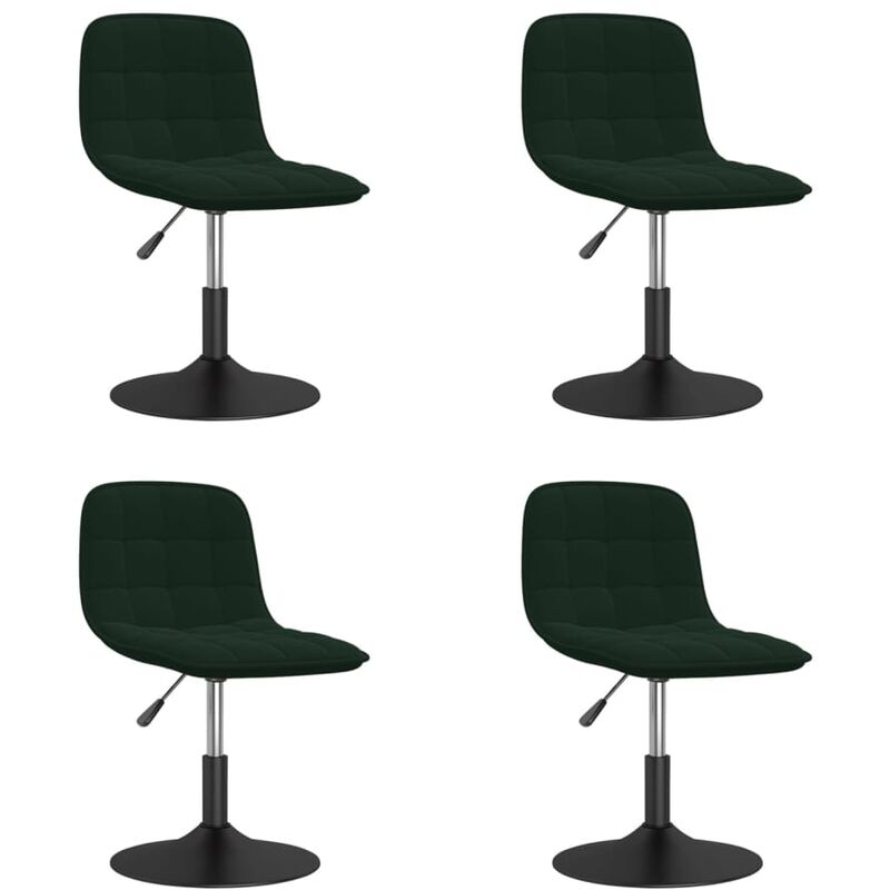 

vidaXL Sillas de comedor giratorias de terciopelo 4 uds verde oscuro - Verde