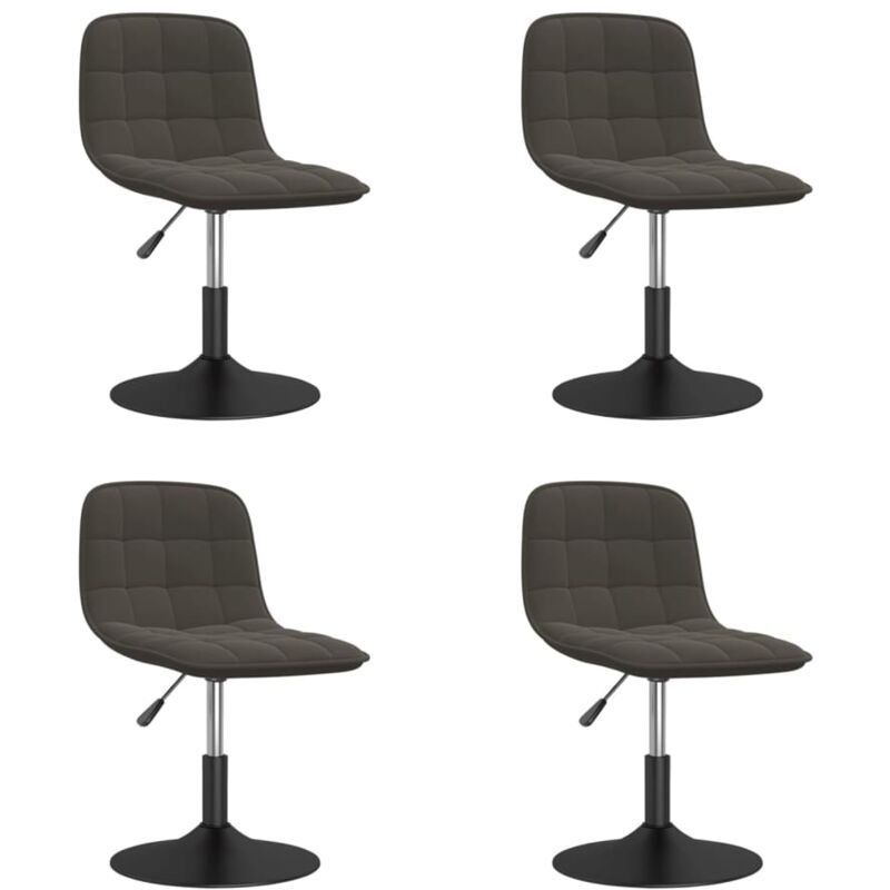 

vidaXL Sillas de comedor giratorias de terciopelo 4 uds gris oscuro - Gris