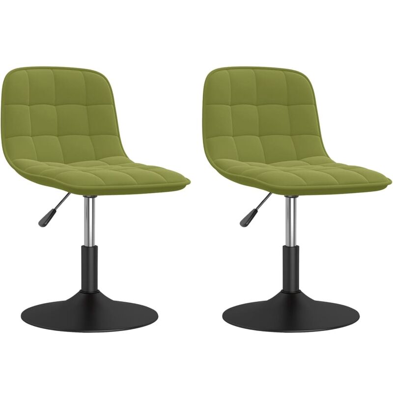 

vidaXL Sillas de comedor giratorias de terciopelo 2 uds verde claro - Verde