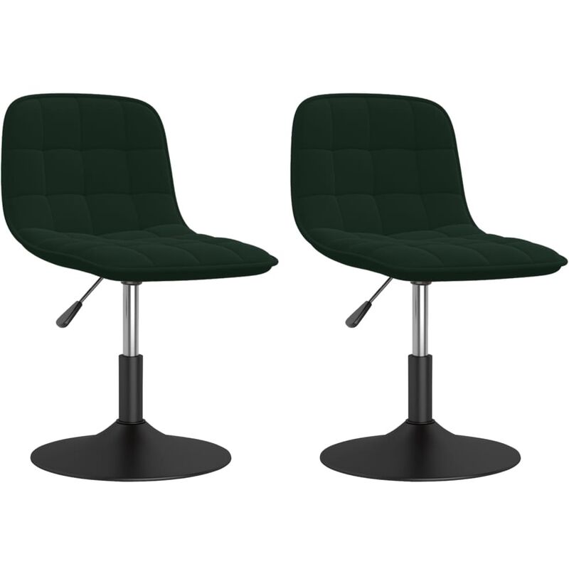 

vidaXL Sillas de comedor giratorias de terciopelo 2 uds verde oscuro - Verde