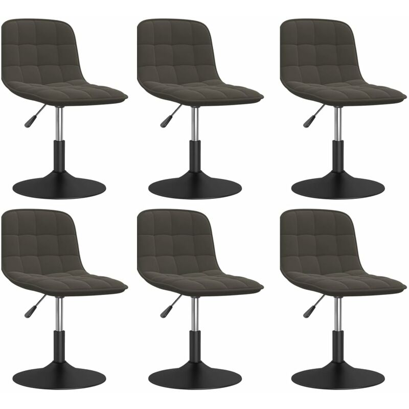 

vidaXL Sillas de comedor giratorias de terciopelo 6 uds gris oscuro - Gris