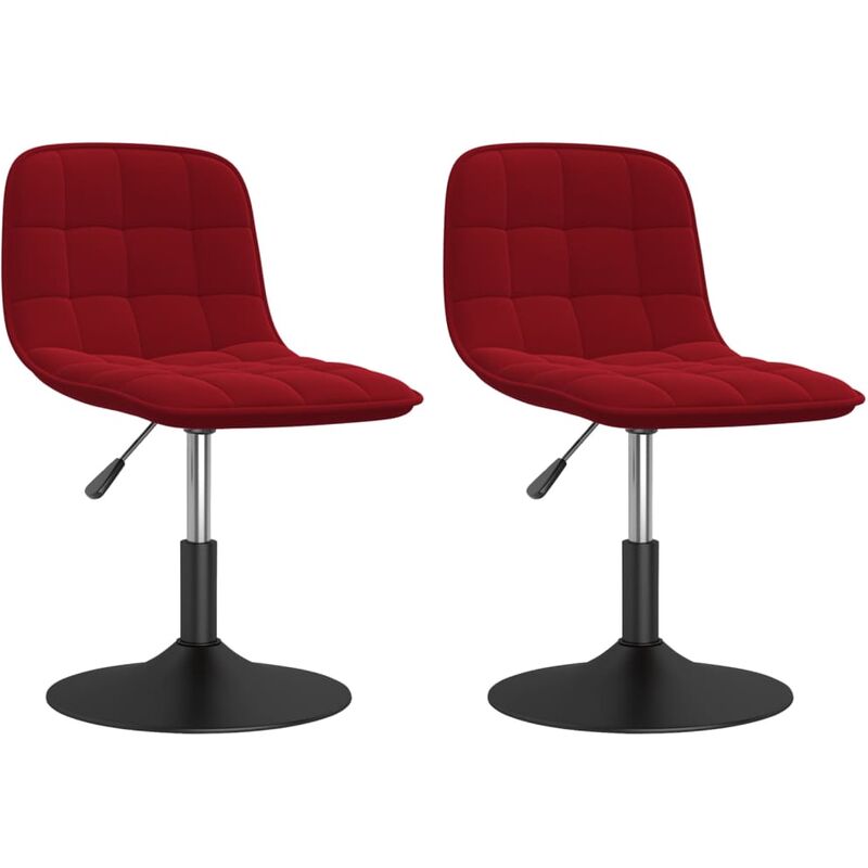 

vidaXL Sillas de comedor giratorias de terciopelo 2 uds rojo vino tinto - Rojo