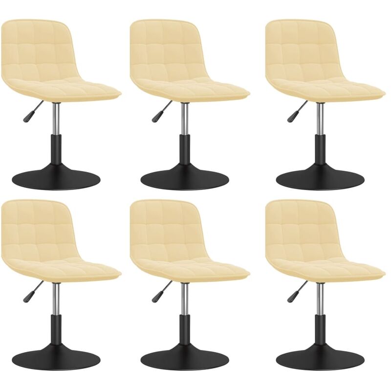 

vidaXL Sillas de comedor giratorias de terciopelo 6 uds crema - Crema