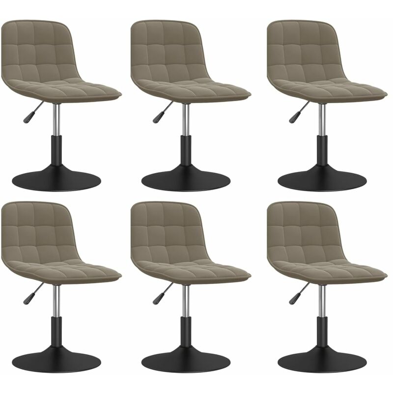 

vidaXL Sillas de comedor giratorias de terciopelo 6 uds gris claro - Gris