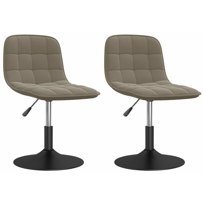 

vidaXL Sillas de comedor giratorias de terciopelo 2 uds gris claro - Gris