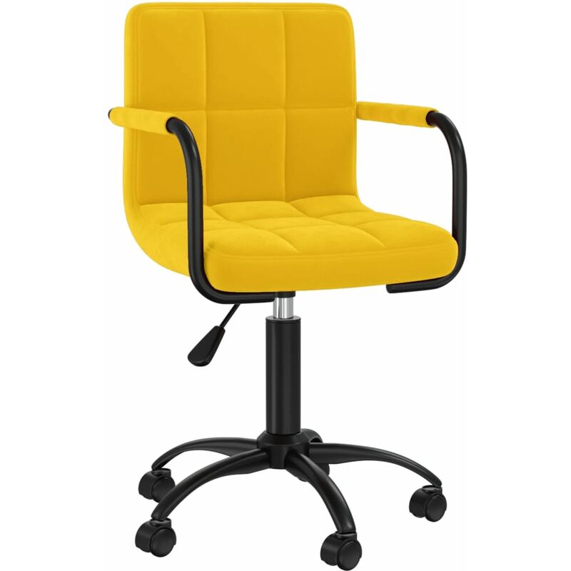 

vidaXL Silla de comedor giratoria de terciopelo amarillo mostaza - Amarillo