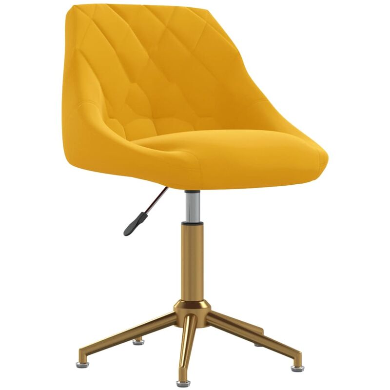 

vidaXL Silla de comedor giratoria de terciopelo amarillo mostaza - Amarillo