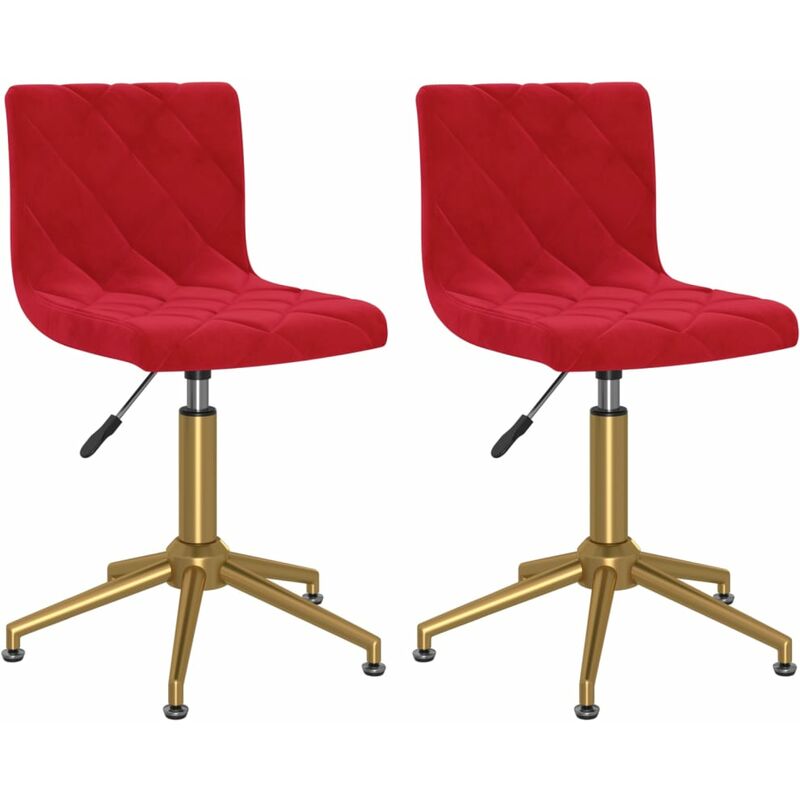 

Sillas de comedor giratorias de terciopelo 2 uds rojo vino tinto - Rojo - Vidaxl