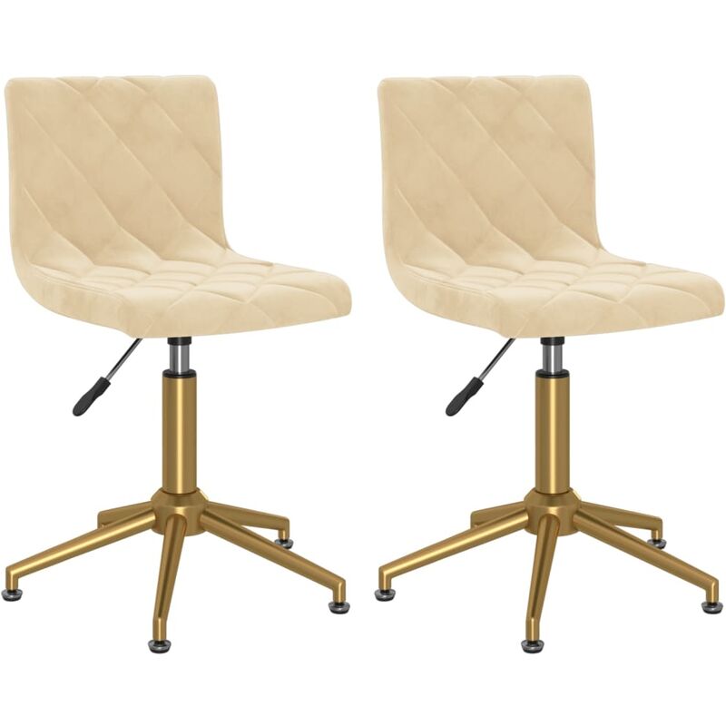 

Sillas de comedor giratorias de terciopelo 2 uds crema - Crema - Vidaxl
