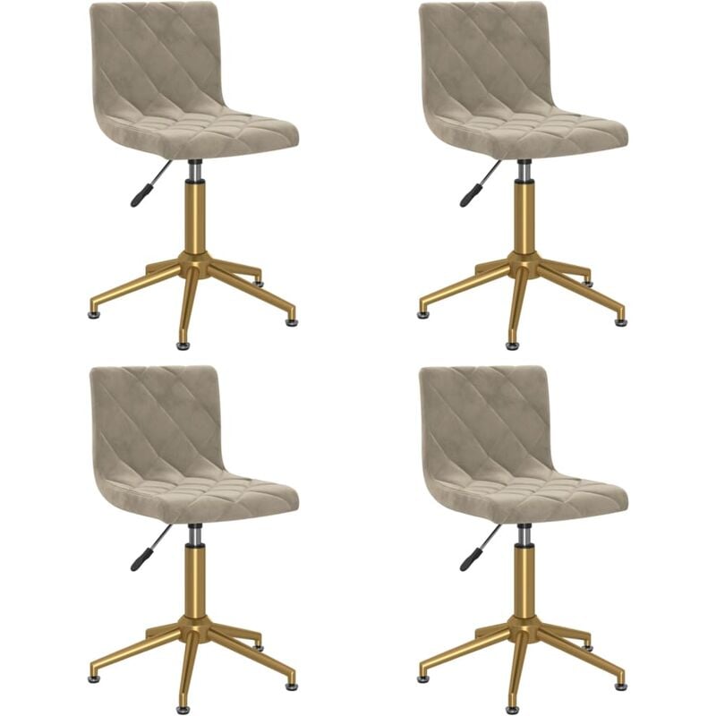 

vidaXL Sillas de comedor giratorias de terciopelo 4 uds gris claro - Gris