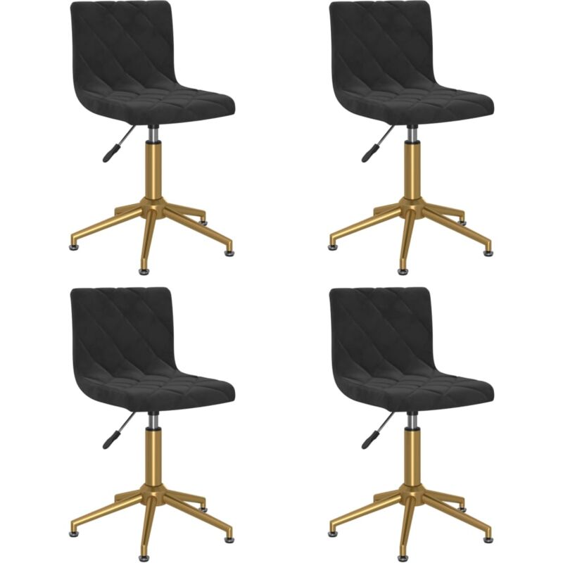

vidaXL Sillas de comedor giratorias de terciopelo 4 uds negro - Negro