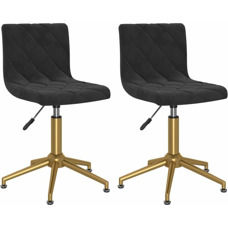 

Sillas de comedor giratorias de terciopelo 2 uds negro - Negro - Vidaxl