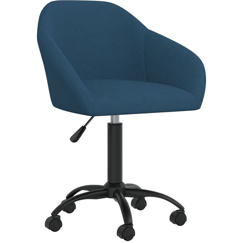 

vidaXL Silla de comedor giratoria de terciopelo azul - Azul