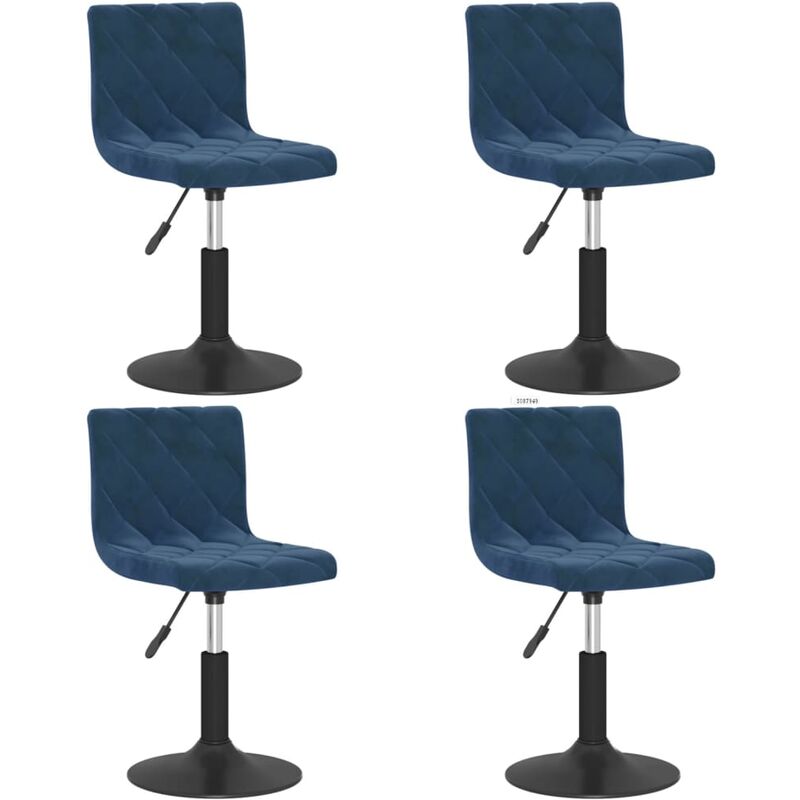 

Sillas de comedor giratorias de terciopelo 4 uds azul - Azul - Vidaxl