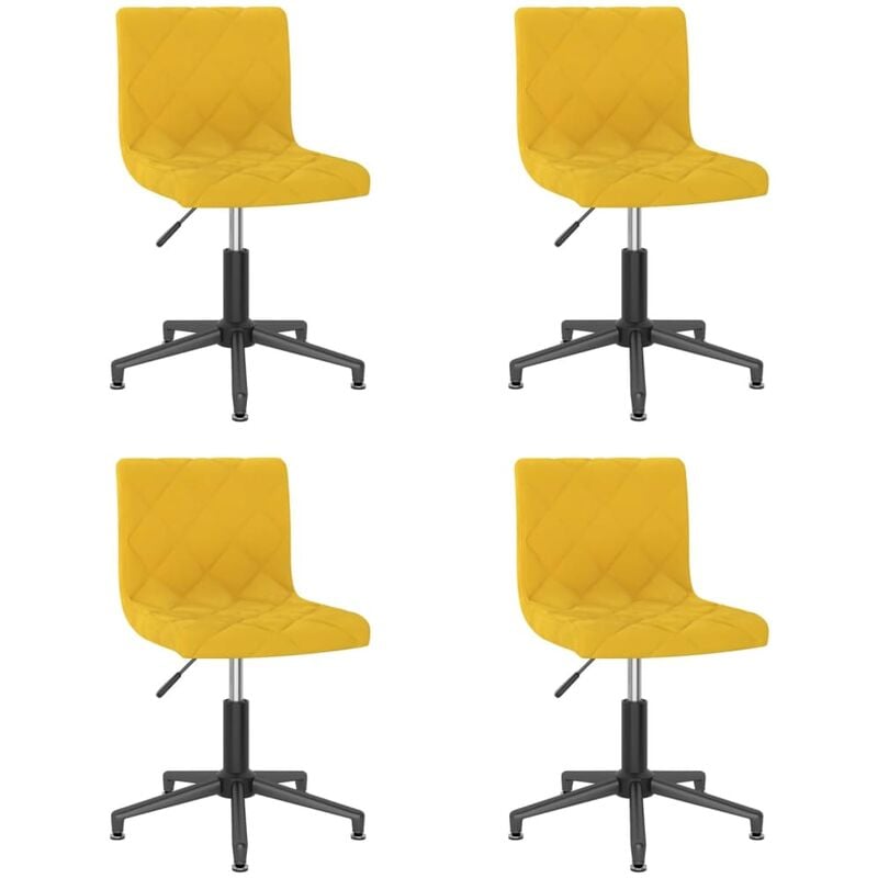 

vidaXL Sillas de comedor giratorias de terciopelo 4 uds amarillo mostaza - Amarillo