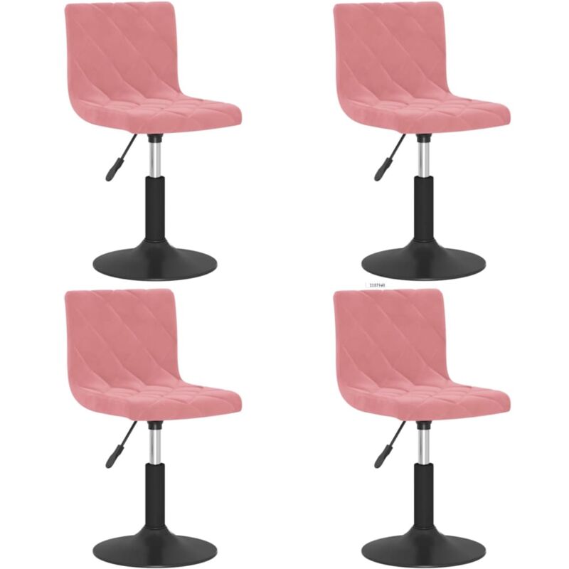 

Sillas de comedor giratorias de terciopelo 4 uds rosa - Rosa - Vidaxl