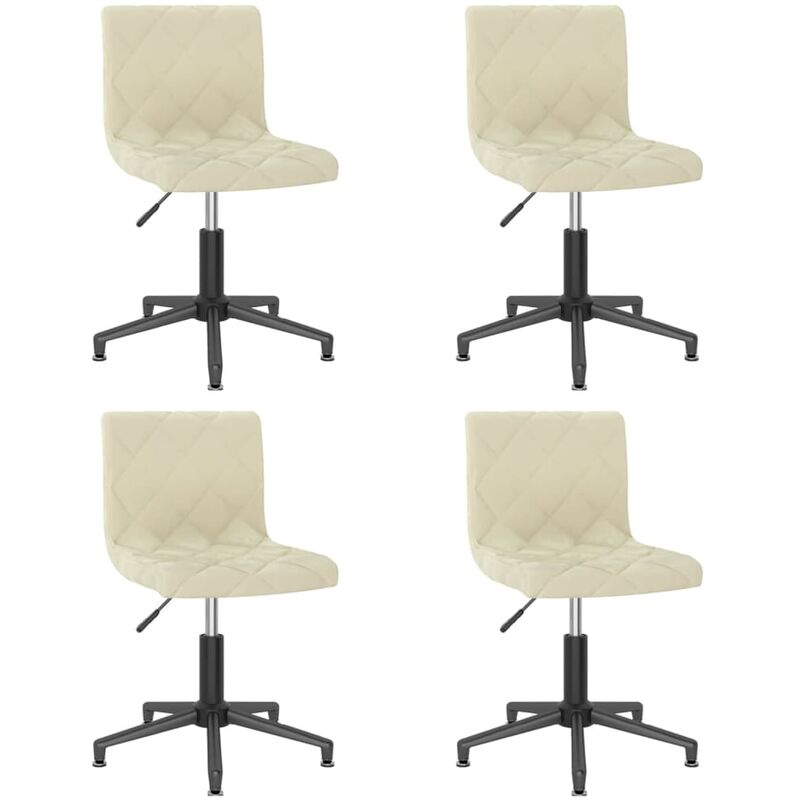 

vidaXL Sillas de comedor giratorias de terciopelo 4 uds crema - Crema