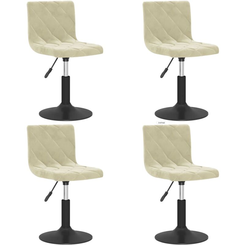 

vidaXL Sillas de comedor giratorias de terciopelo 4 uds crema - Crema