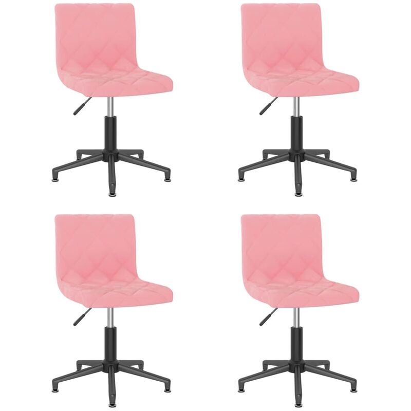 

vidaXL Sillas de comedor giratorias de terciopelo 4 uds rosa - Rosa