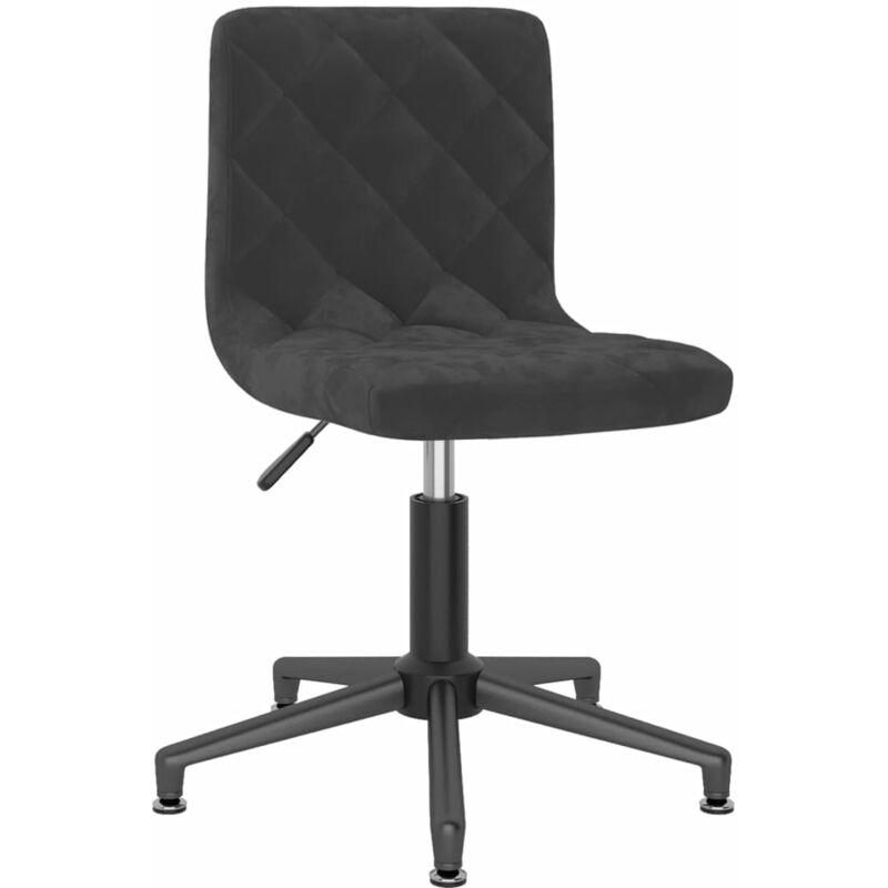 

vidaXL Silla de comedor giratoria de terciopelo negro - Negro