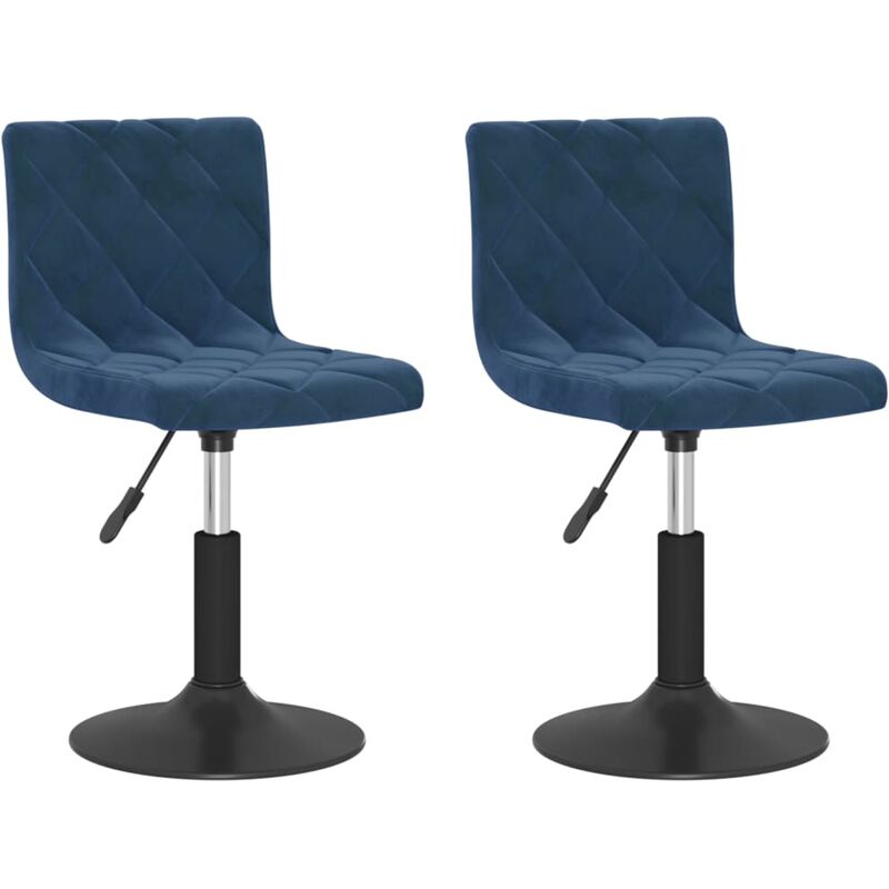 

vidaXL Sillas de comedor giratorias de terciopelo 2 uds azul - Azul