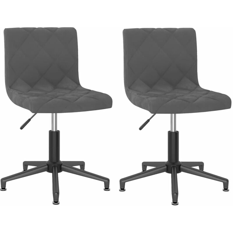 

vidaXL Sillas de comedor giratorias de terciopelo 2 uds gris oscuro - Gris